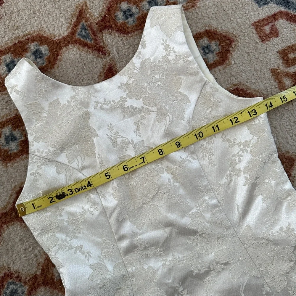 Jessica‎ McClintock Vintage Girls 10 Ivory Floral Brocade Formal Dress Coquette